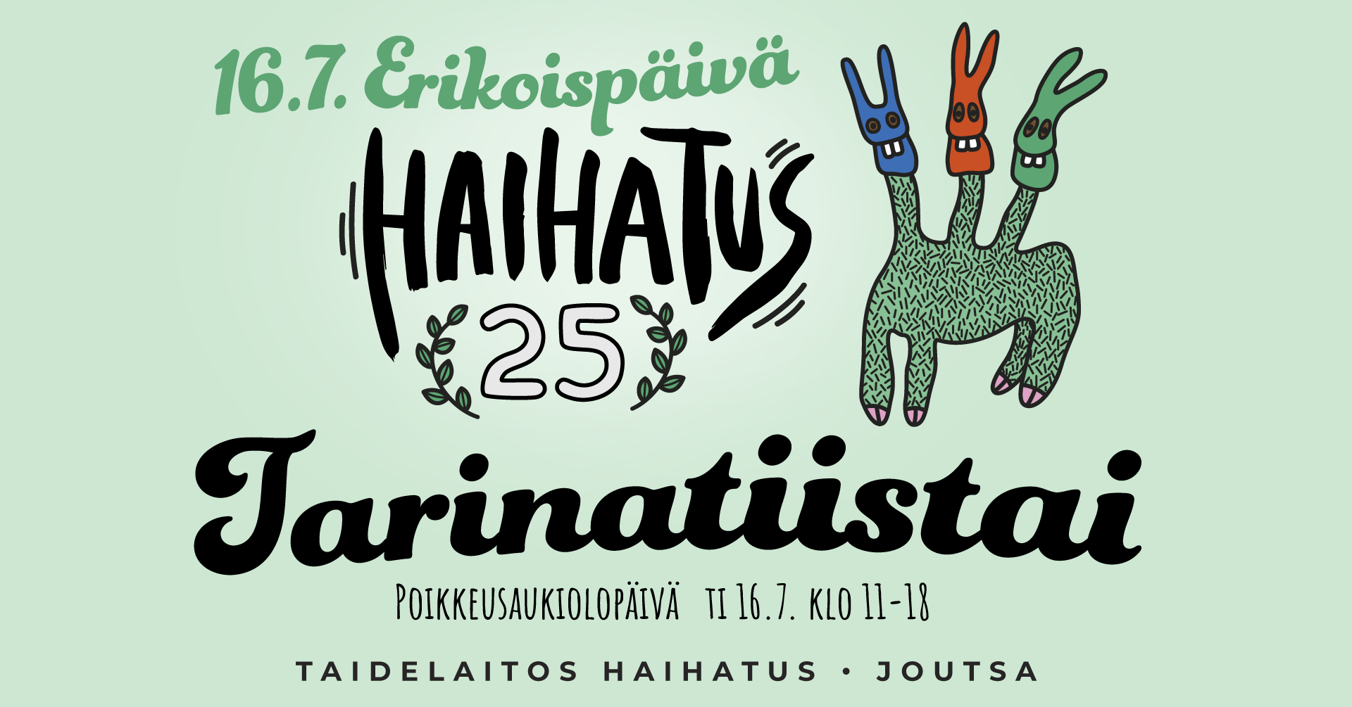 Tarinatiistai 16.7. klo 11-18 | Faarao Pirttikangas musisoi klo 14